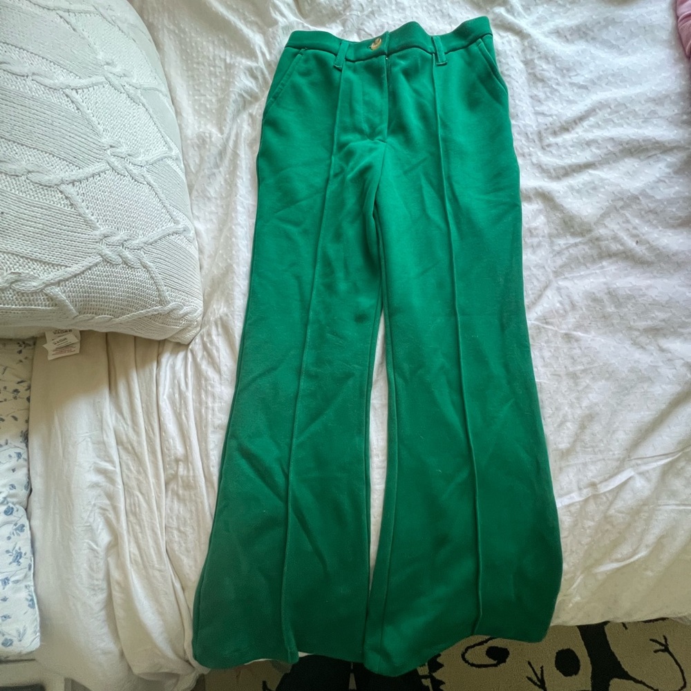 urban outfitters green bell bottom pants
